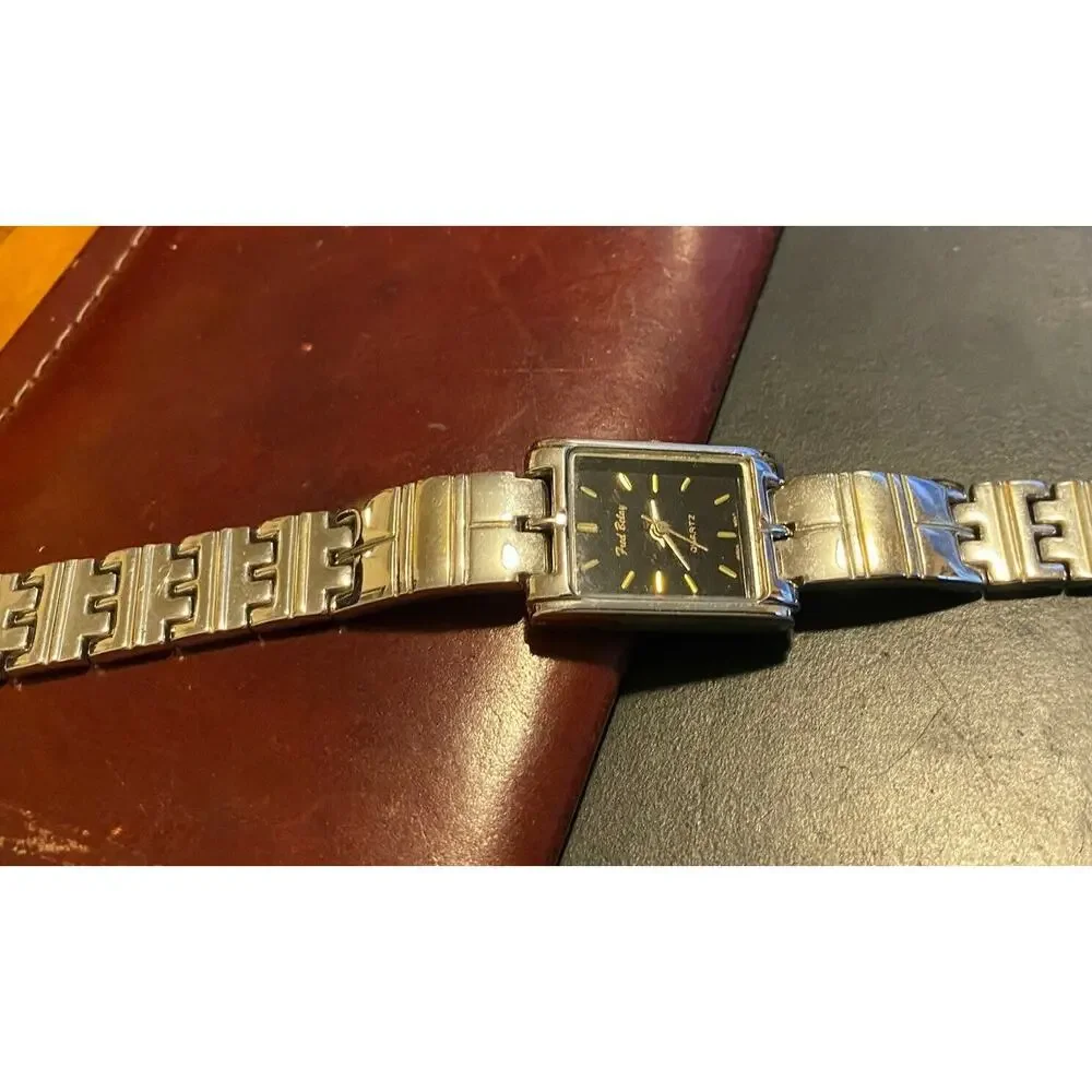 Women's Silver Tone Fred Belay Watch, Black Face, Bracelet Band